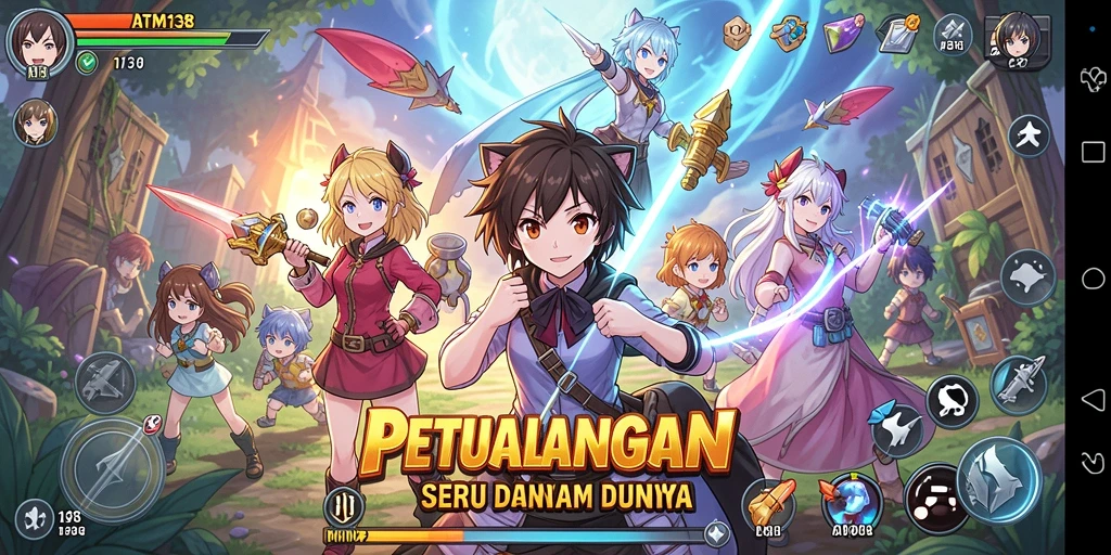 Gameplay seru dengan karakter anime yang mengagumkan.