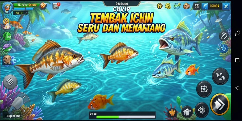 Tampilan gameplay C8VIP yang menarik dengan aksi tembak ikan.