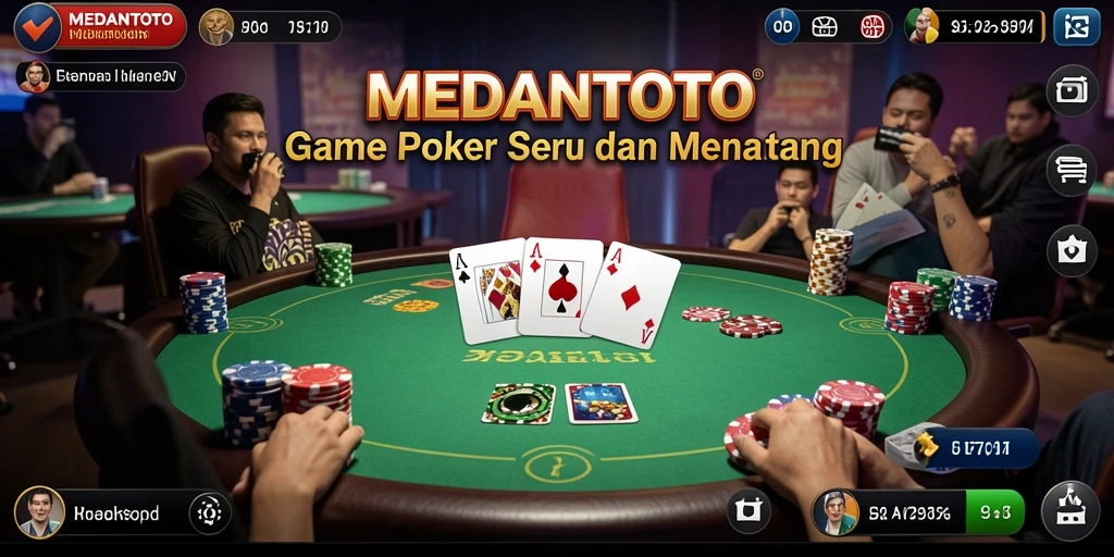 Tampilan menarik dari gameplay poker di MEDANTOTO.