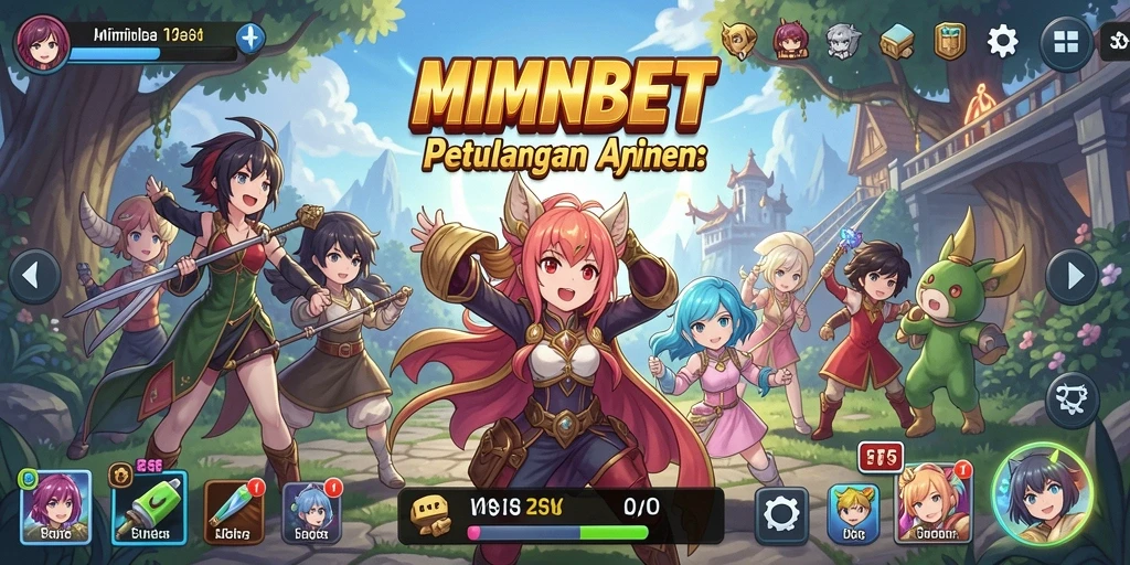 Screenshot MIMINBET menampilkan aksi seru para karakter Anime.