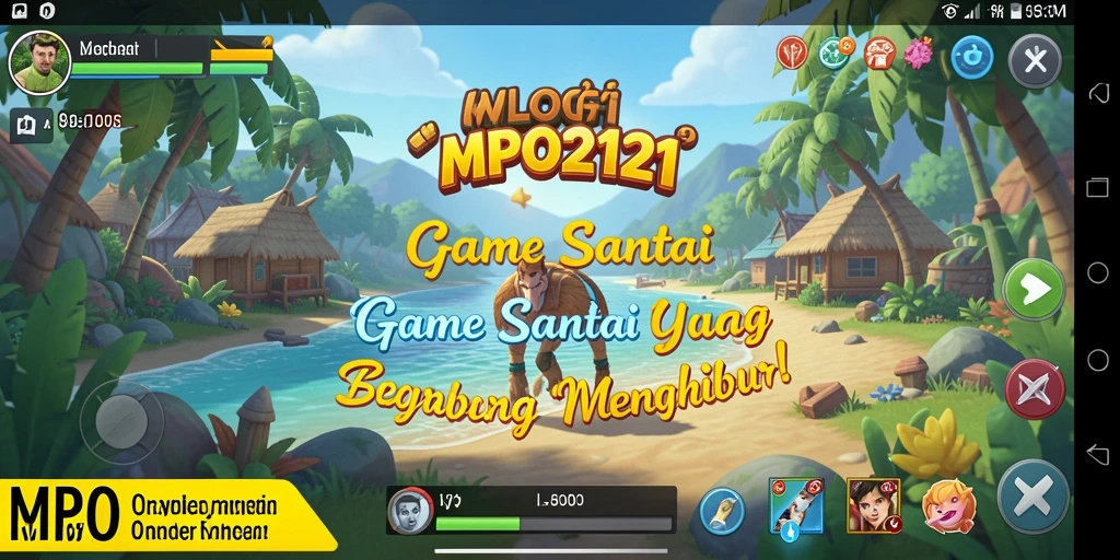 Tampilan gameplay MPO2121 yang ceria dan penuh warna.