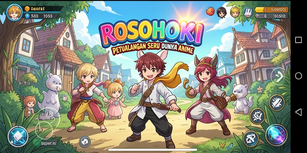 Screenshot menunjukkan aksi seru dalam game Anime ROSOHOKI.