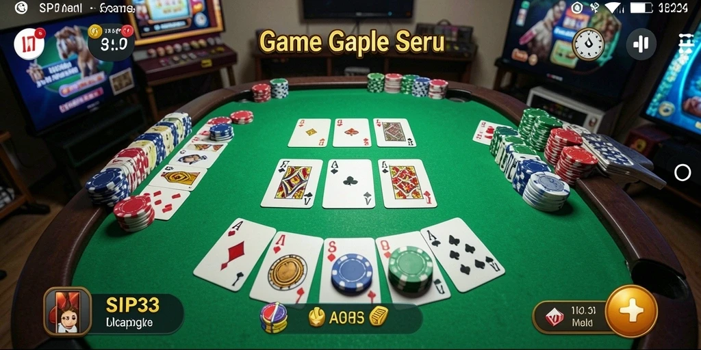 Tampilan menarik dalam game Gaple yang mendebarkan.