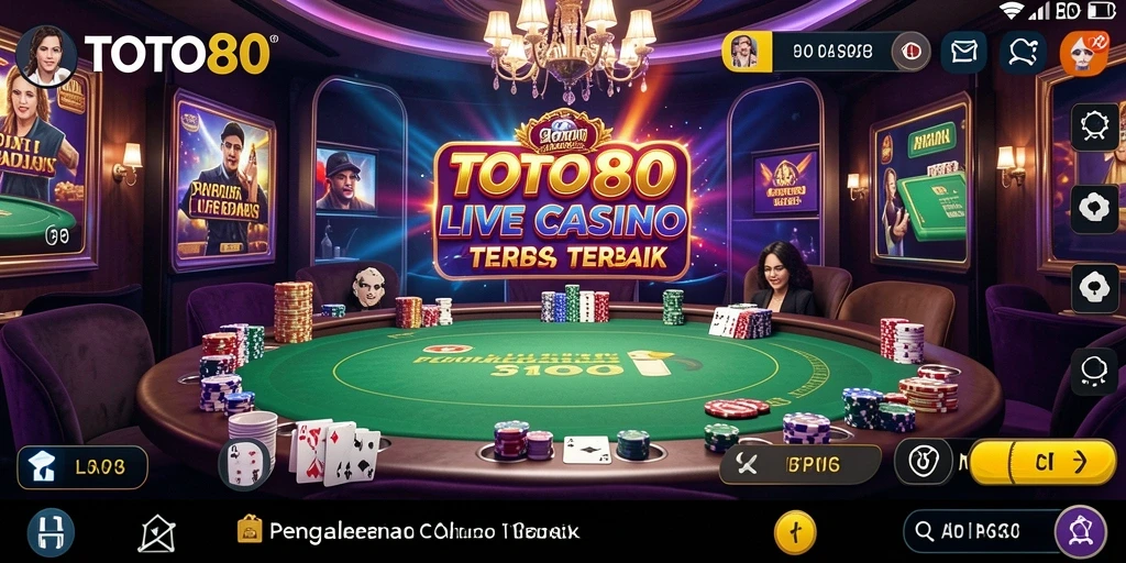 Tampilan gameplay TOTO80 dengan dealer Live Casino yang ramah.
