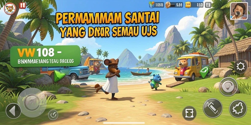 Tampilan utama gameplay VW108 yang penuh warna dan menarik.